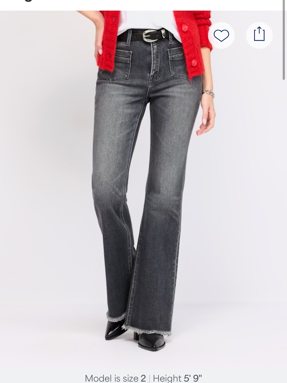 High-Rise Charcoal Flare Jeans
